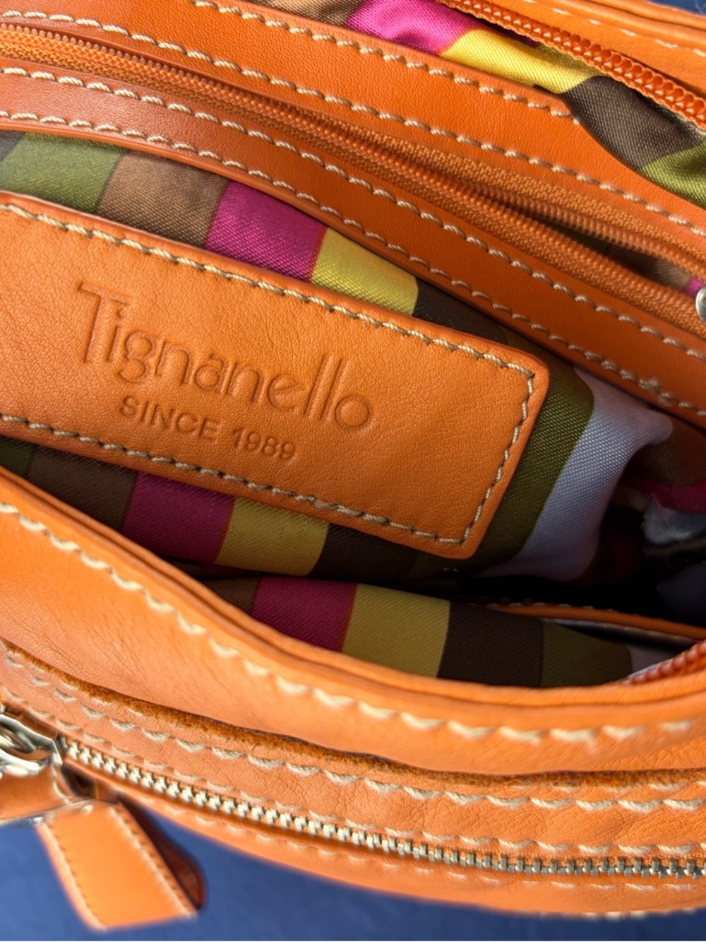 Vintage 2000s Tignanello Heritage Line vibrant Orange Y2k crossbody bag - Picture 4 of 12